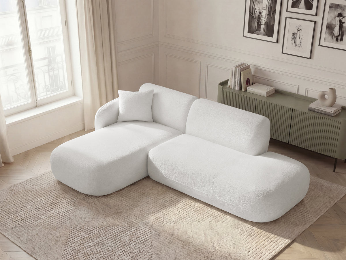 Modulær hjørnesofa ANDA med 1 sjeselong og 1 sittemodul sidebord