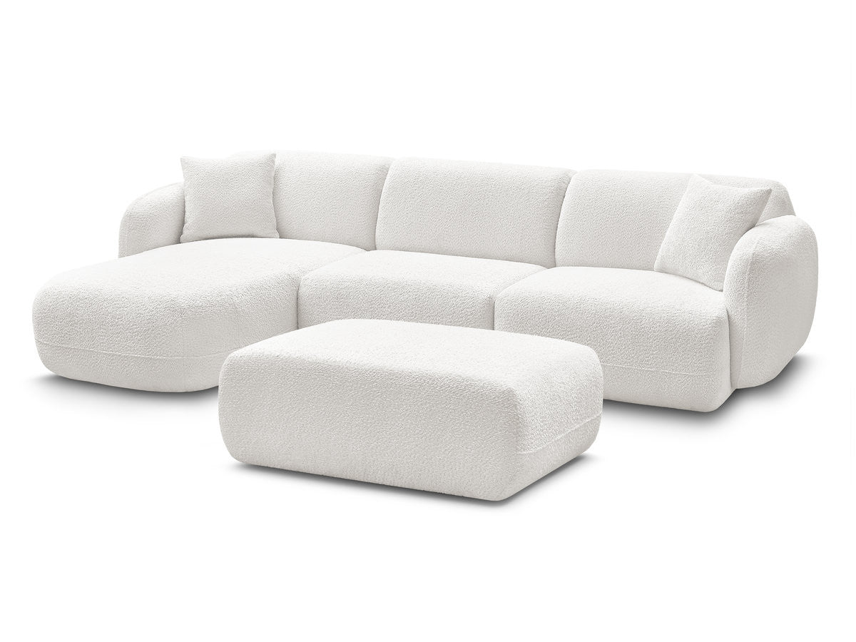 Modulær hjørnesofa ANDA i chenille med puff