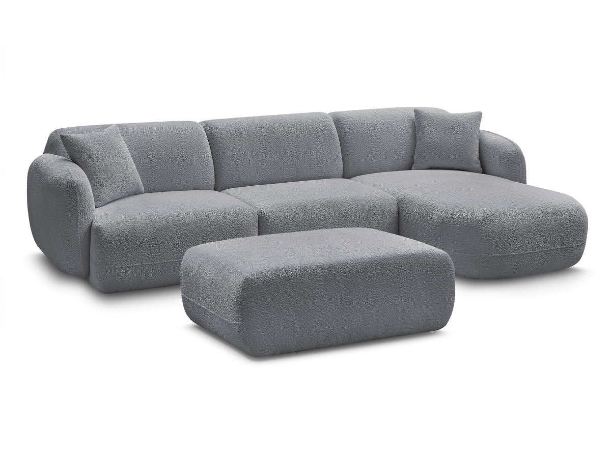 Modulær hjørnesofa ANDA i chenille med puff
