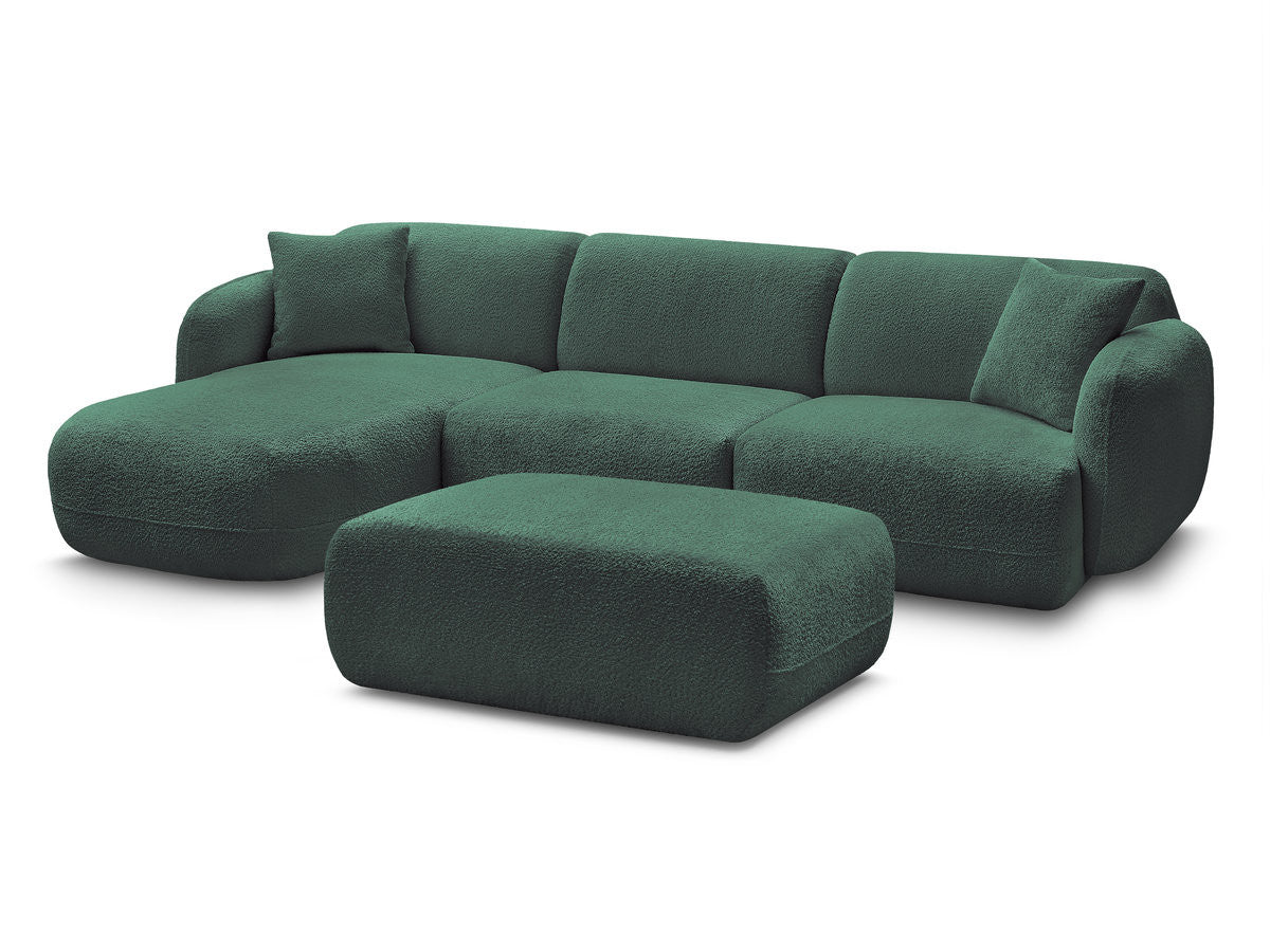 Modulær hjørnesofa ANDA i chenille med puff
