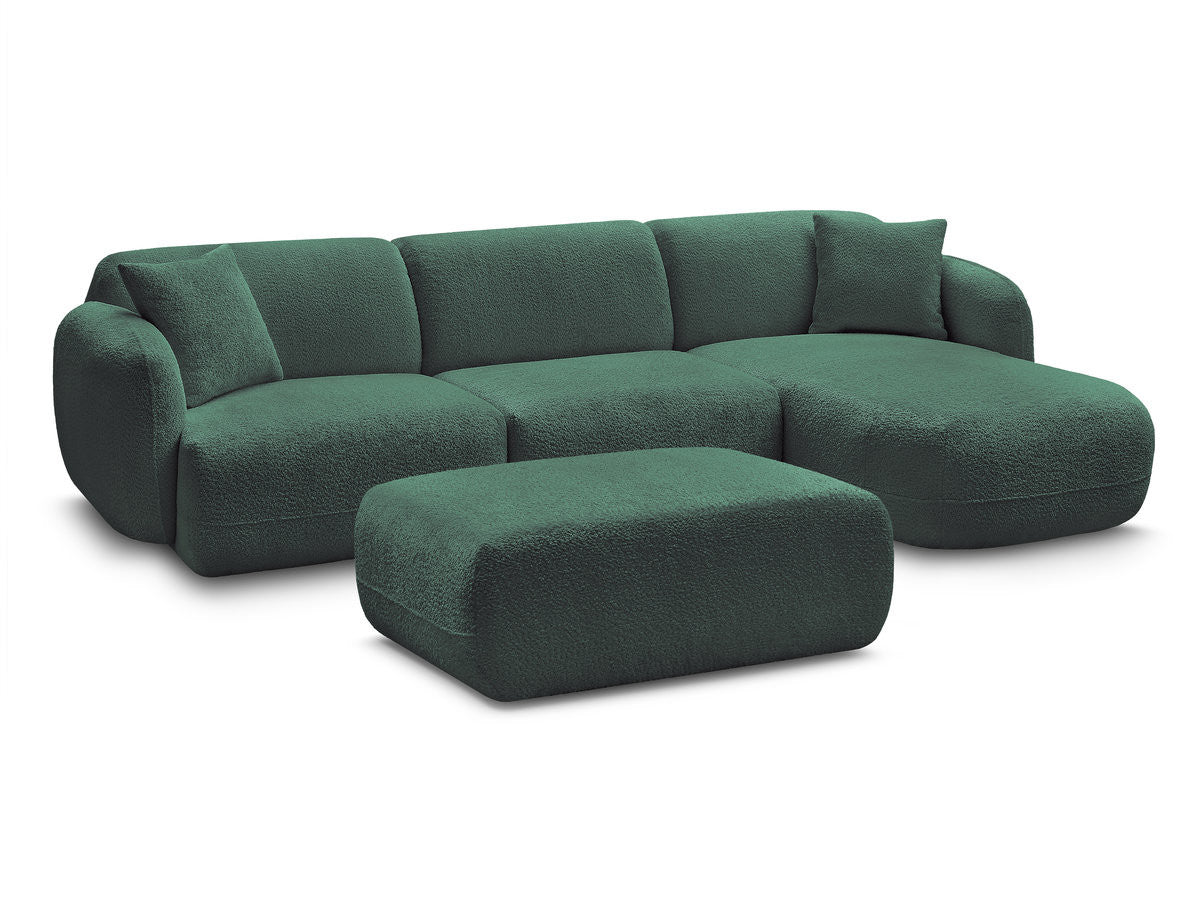 Modulær hjørnesofa ANDA i chenille med puff