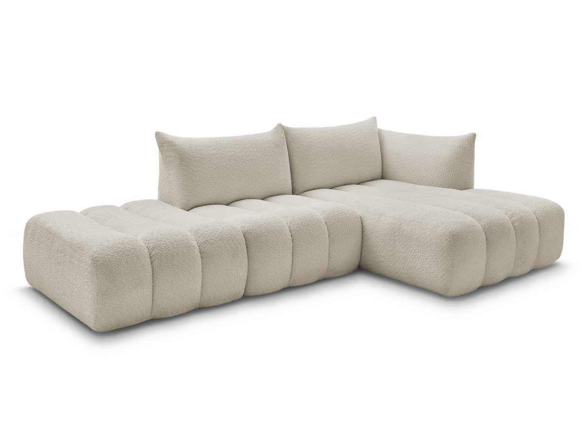 Modulær hjørnesofa AZRA i bouclé-stoff