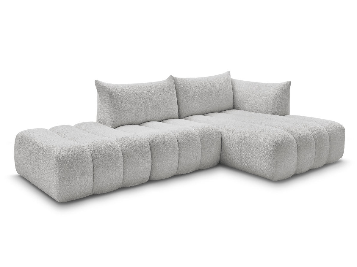 Modulær hjørnesofa AZRA i bouclé-stoff