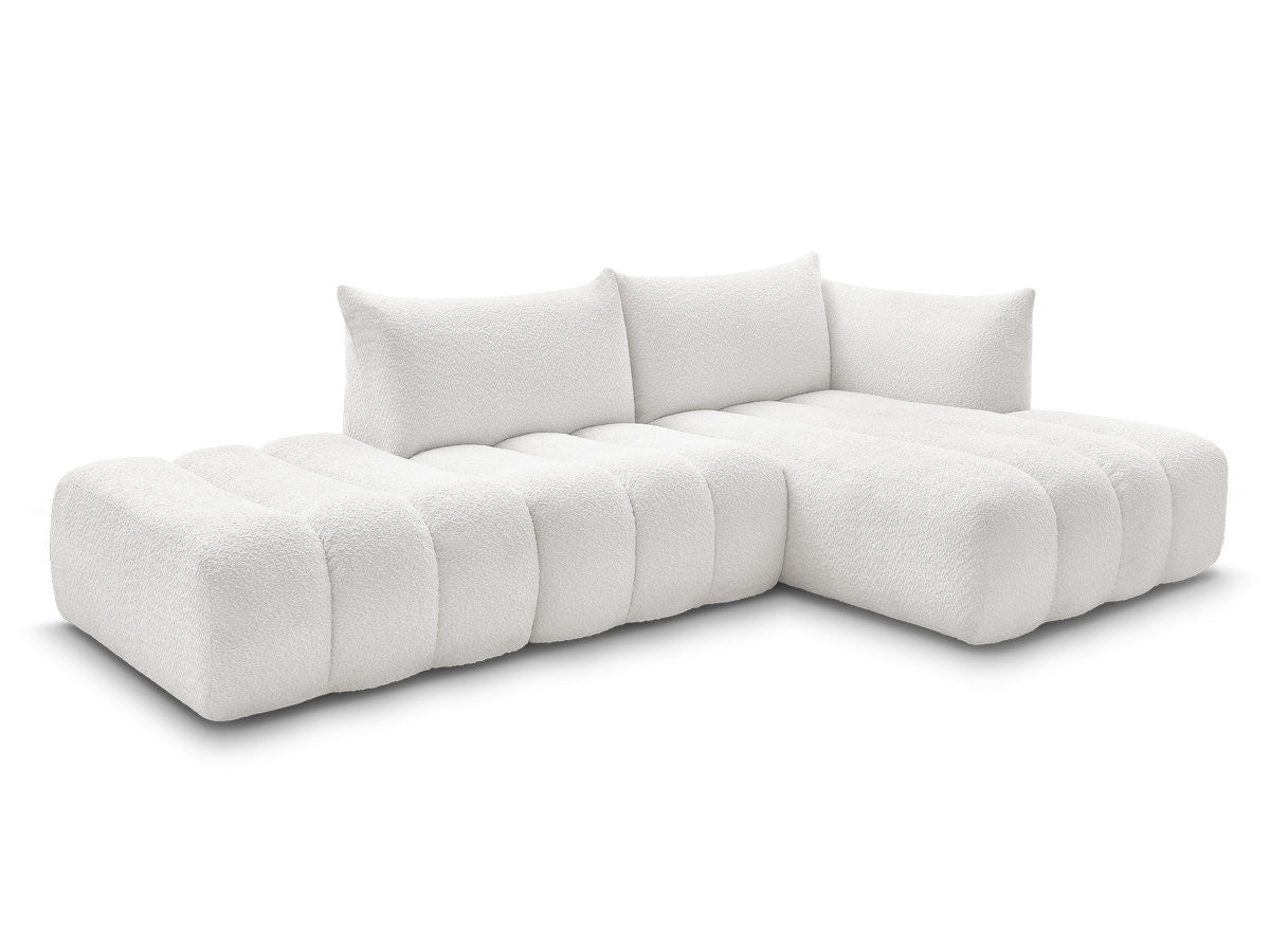 Modulær hjørnesofa AZRA i bouclé-stoff