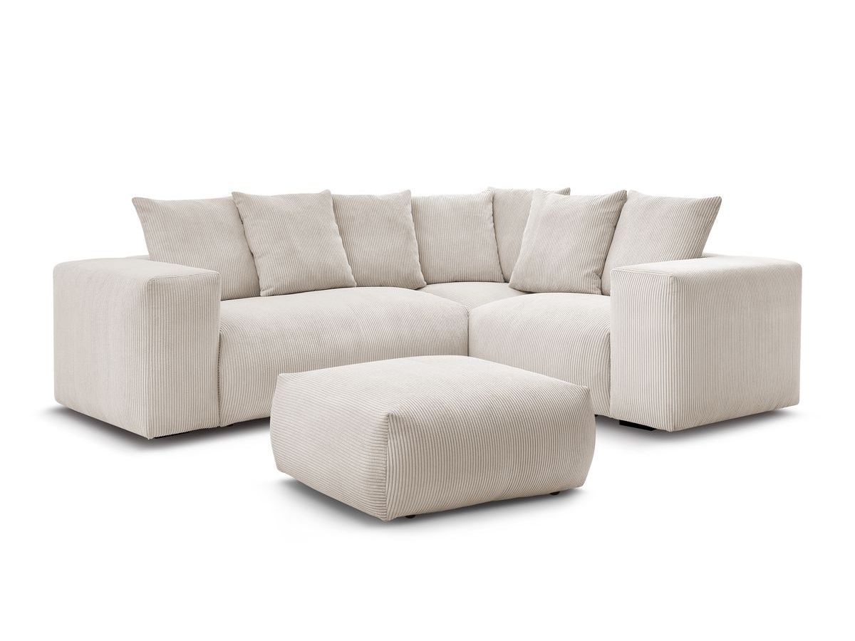 Modulær hjørnesofa VOLTAIRE med 1 sittemodul 2-seter, 1 hjørne, 1 sittemodul 1-seter og 1 puff