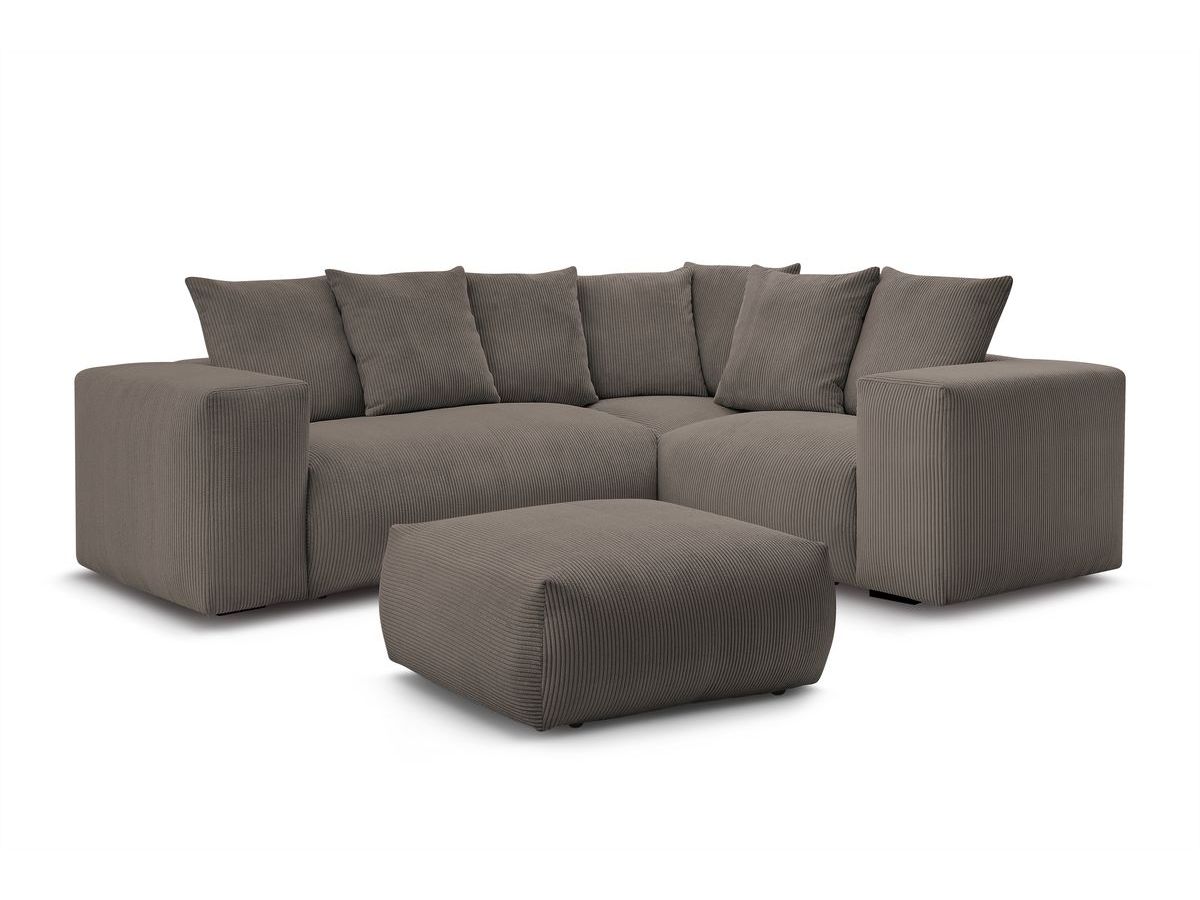 Modulær hjørnesofa VOLTAIRE med 1 sittemodul 2-seter, 1 hjørne, 1 sittemodul 1-seter og 1 puff