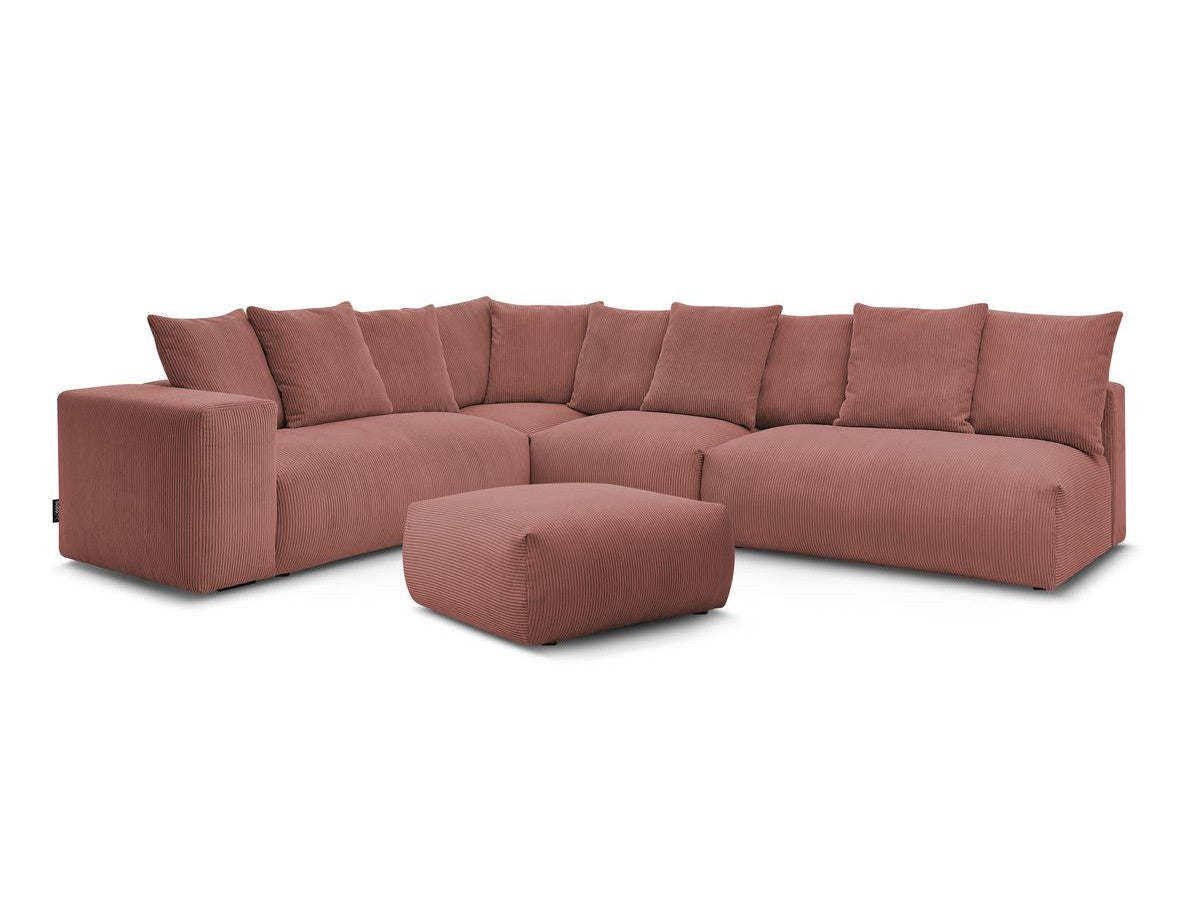 Modulær hjørnesofa VOLTAIRE med 2 sittemoduler 2-seter, 1 hjørne, 1 sittemodul 1-seter og 1 puff