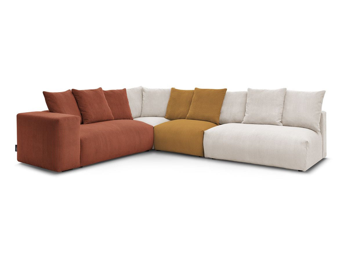 Modulær hjørnesofa VOLTAIRE med 2 sittemoduler 2-seter, 1 hjørne og 1 sittemodul 1-seter