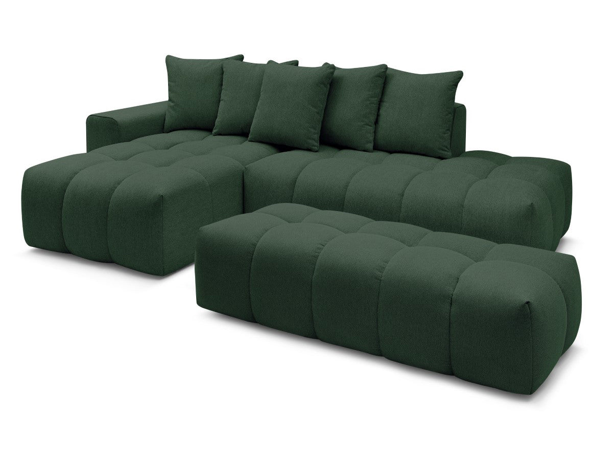 Hjørnesofa MONT-BLANC i stoff med puff