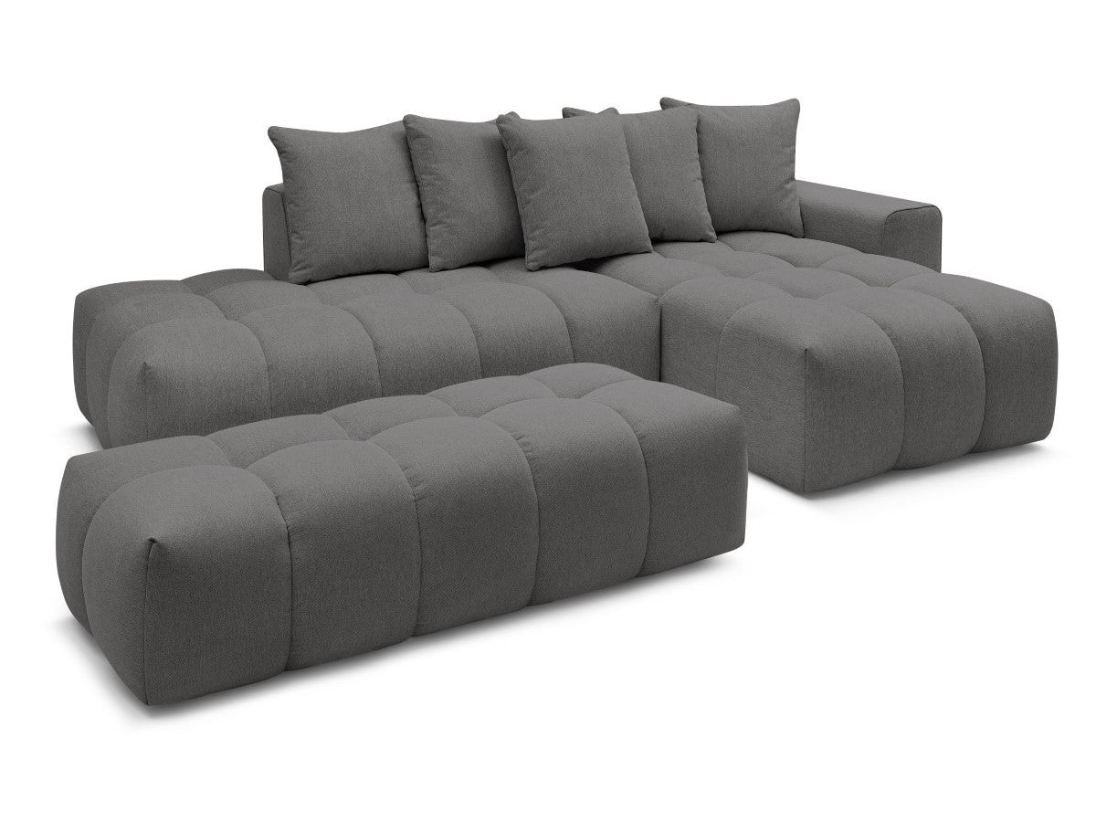 Hjørnesofa MONT-BLANC i stoff med puff