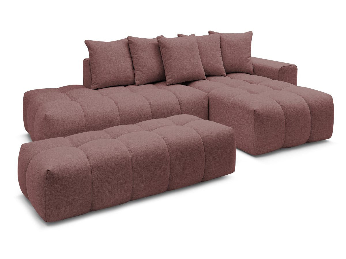 Hjørnesofa MONT-BLANC i stoff med puff