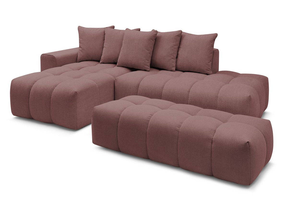 Hjørnesofa MONT-BLANC i stoff med puff