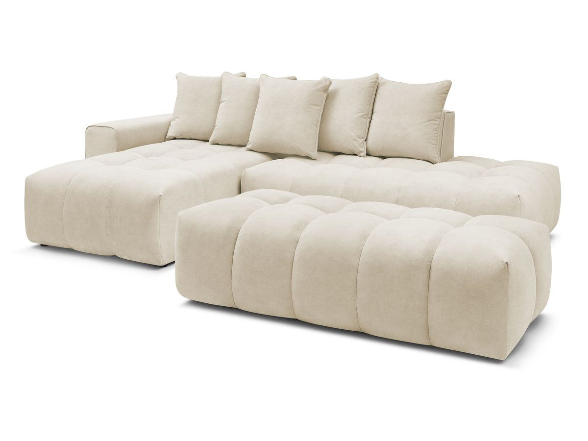 Hjørnesofa MONT-BLANC fløyel med puff