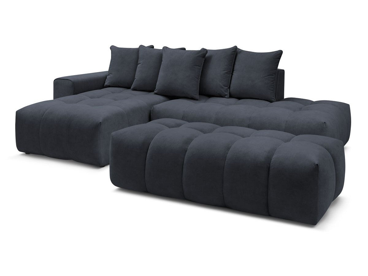 Hjørnesofa MONT-BLANC fløyel med puff