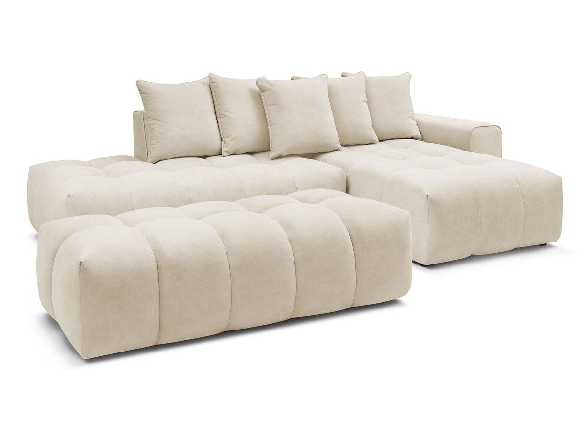 Hjørnesofa MONT-BLANC fløyel med puff