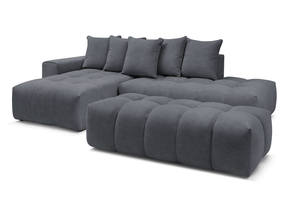 Hjørnesofa MONT-BLANC fløyel med puff