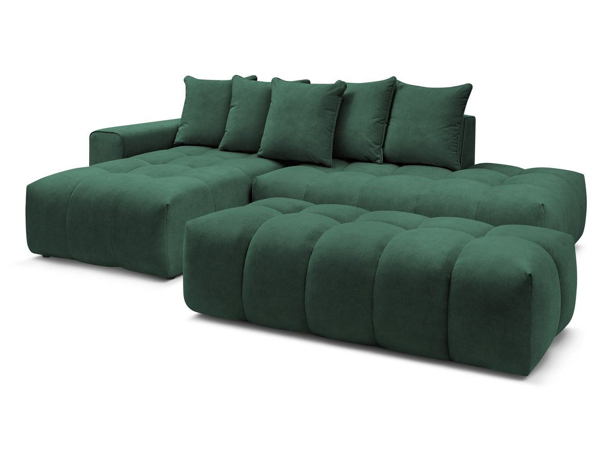 Hjørnesofa MONT-BLANC fløyel med puff
