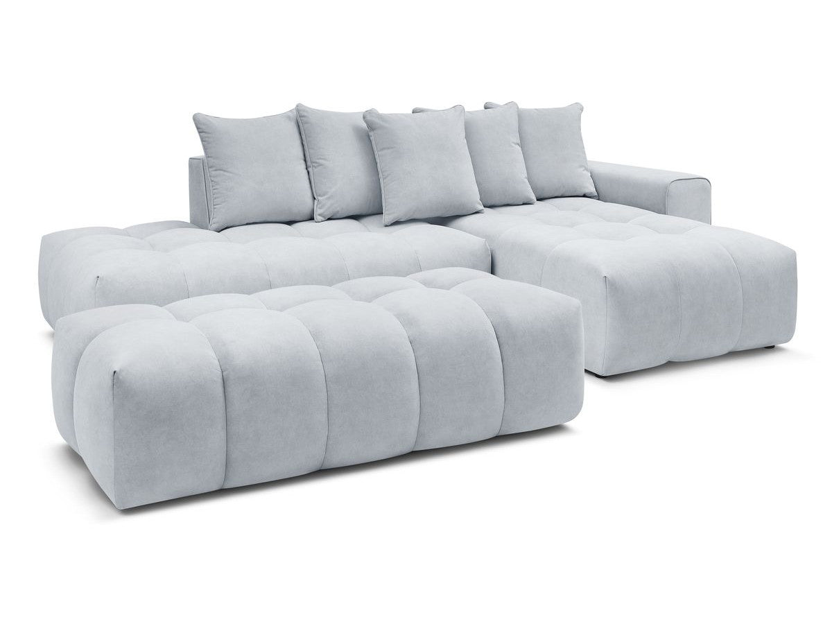 Hjørnesofa MONT-BLANC fløyel med puff