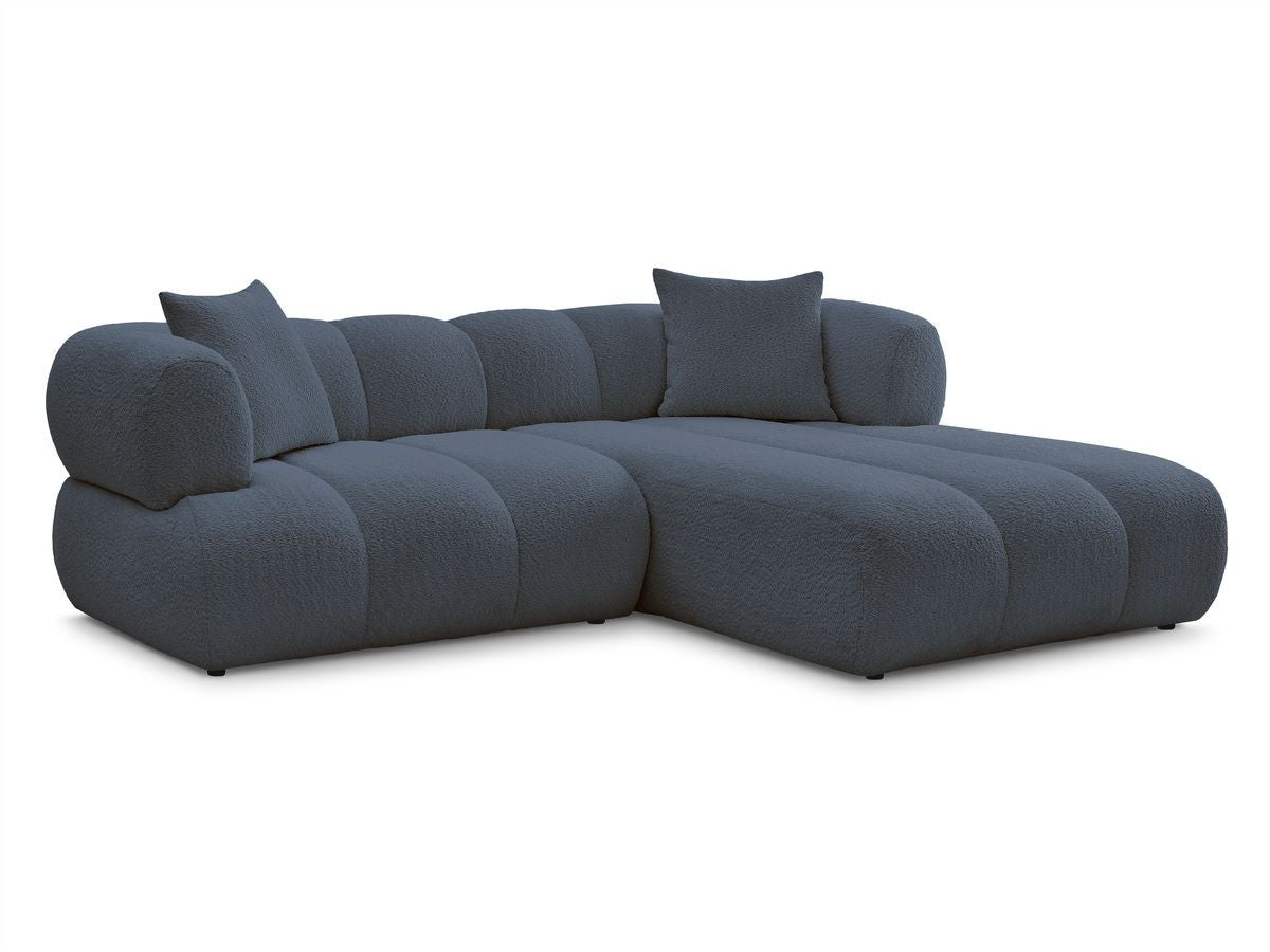 Hjørnesofa PAMIRA i bouclé-stoff