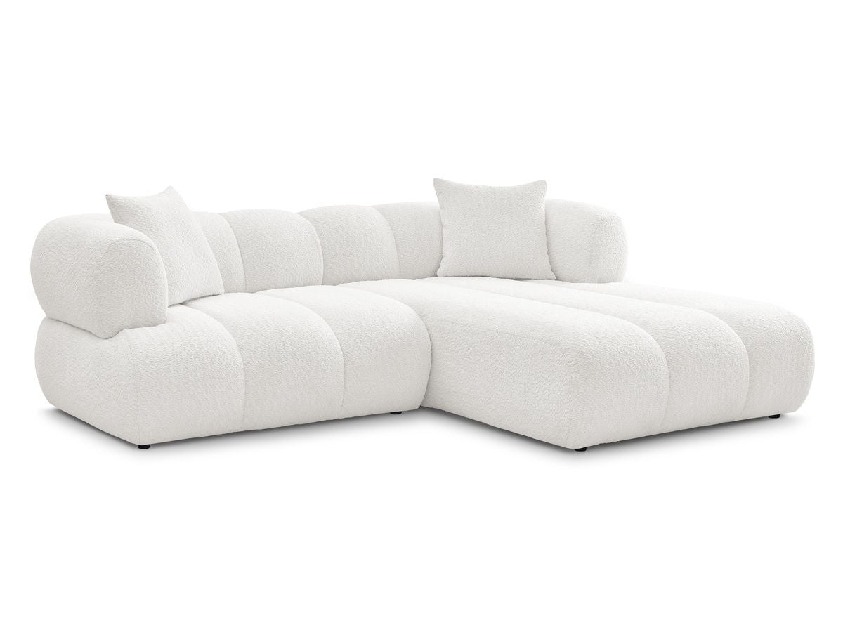Hjørnesofa PAMIRA i bouclé-stoff