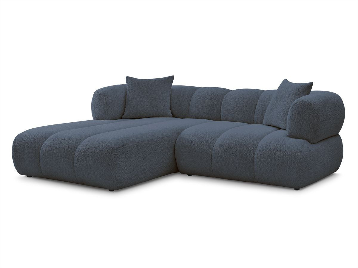 Hjørnesofa PAMIRA i bouclé-stoff