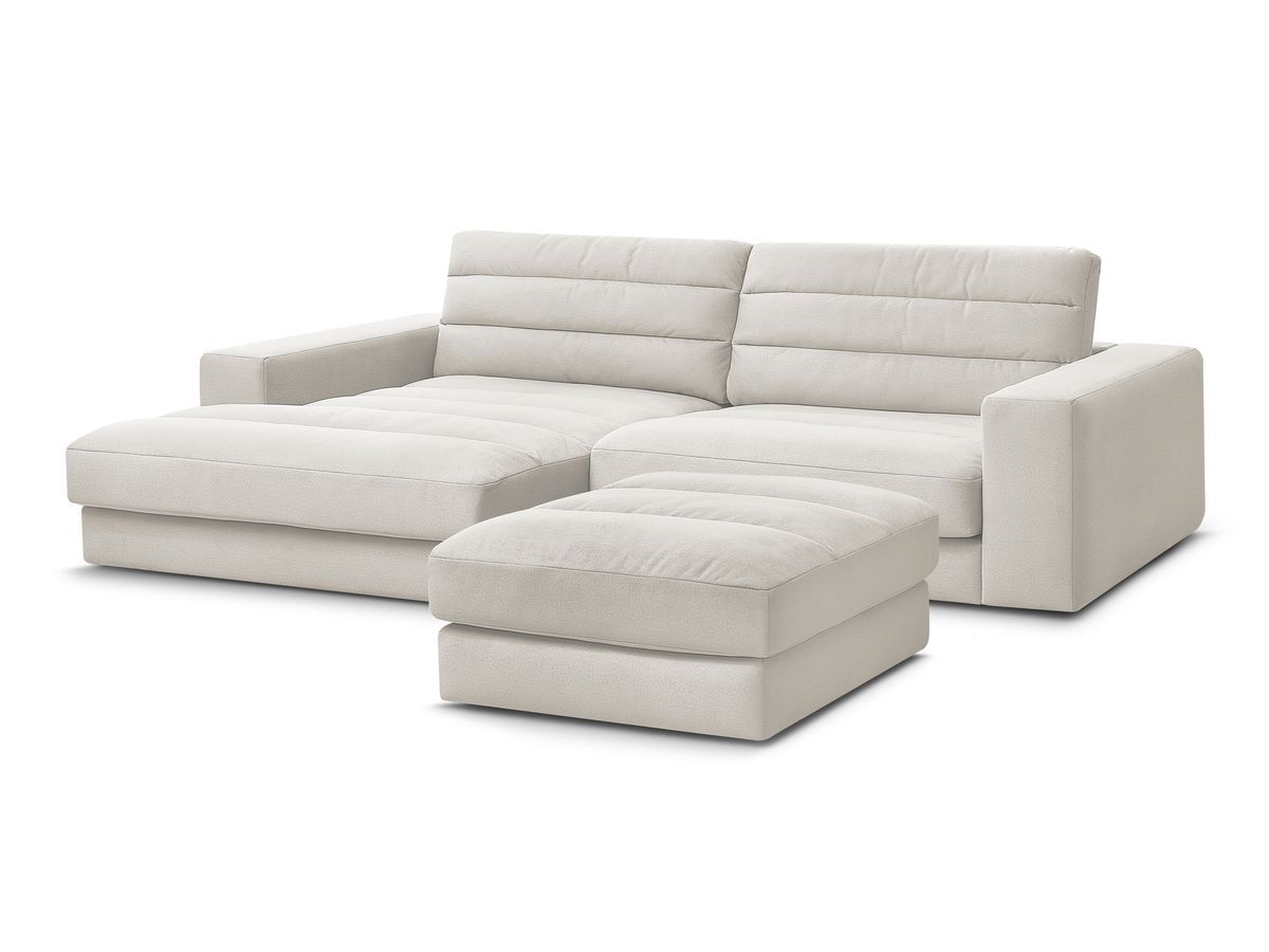 Hjørnesofa SIERRA fløyel med puff