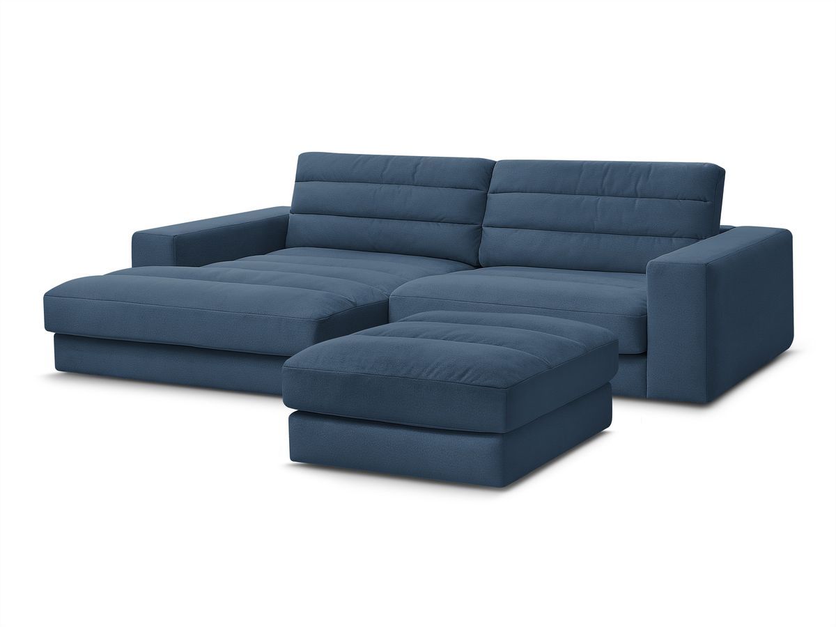 Hjørnesofa SIERRA fløyel med puff