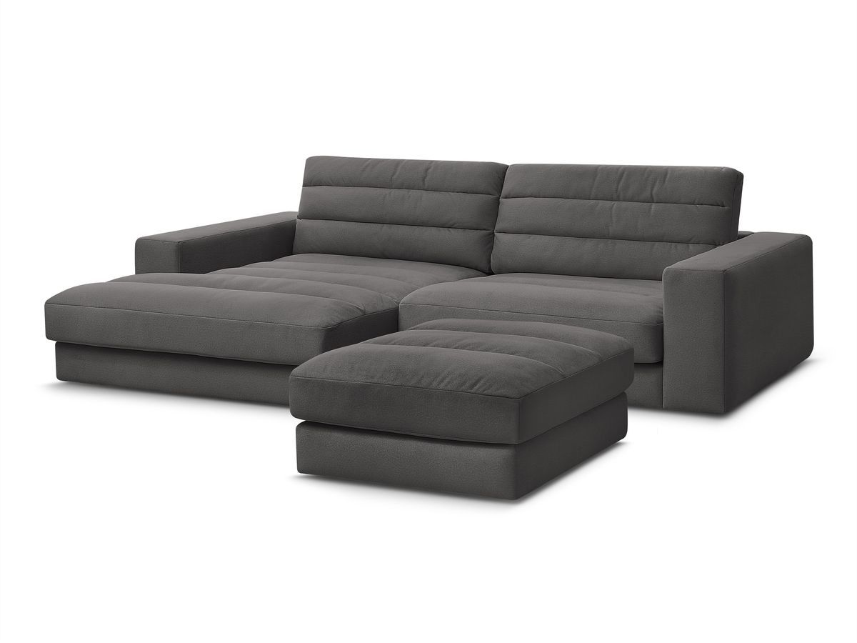Hjørnesofa SIERRA fløyel med puff