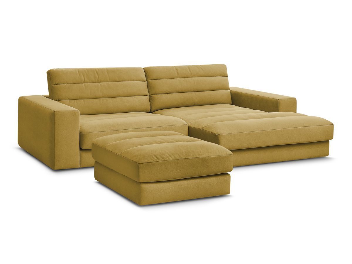 Hjørnesofa SIERRA fløyel med puff