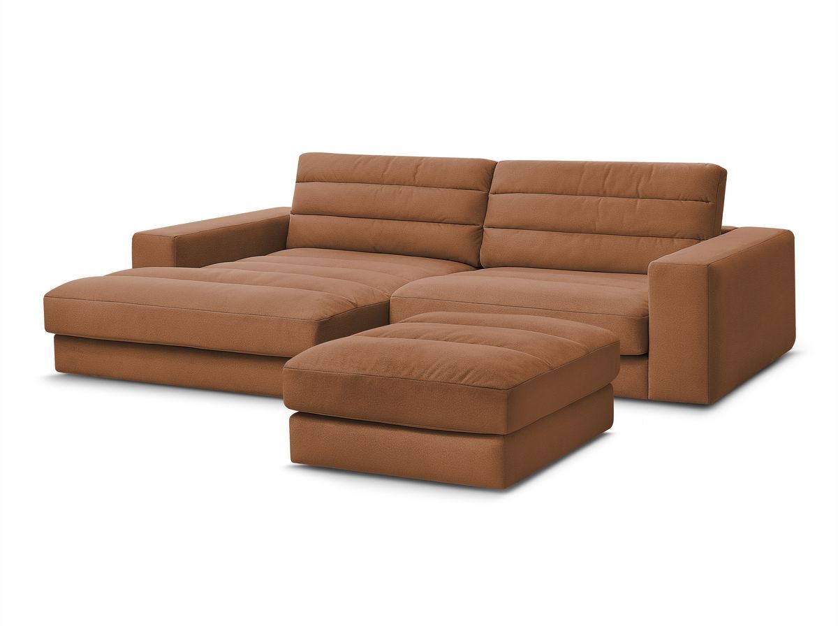 Hjørnesofa SIERRA fløyel med puff