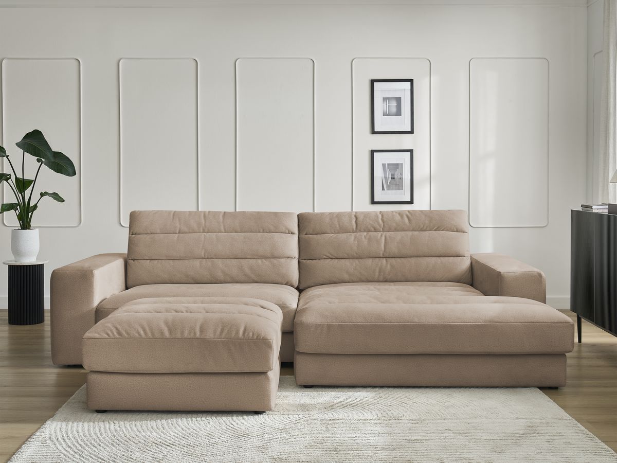 Hjørnesofa SIERRA fløyel med puff