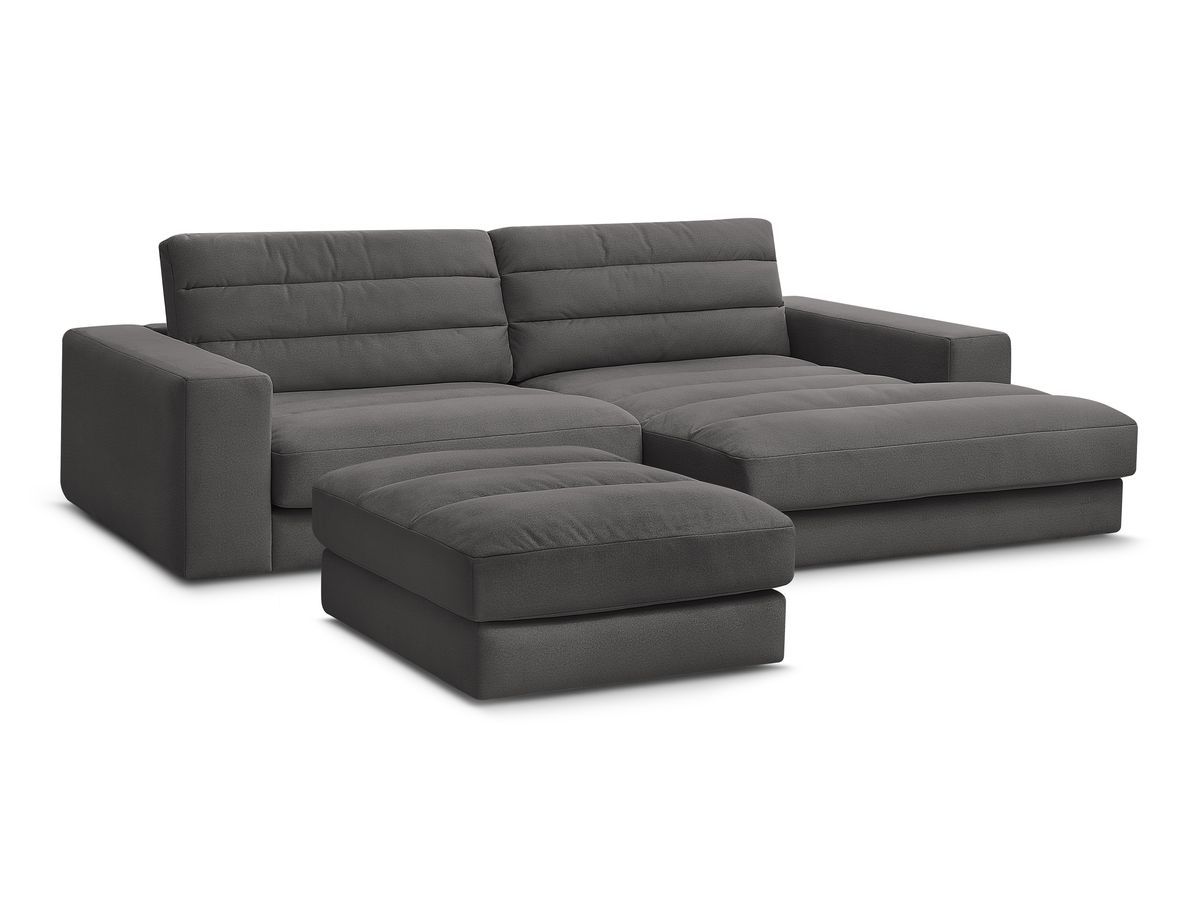Hjørnesofa SIERRA fløyel med puff