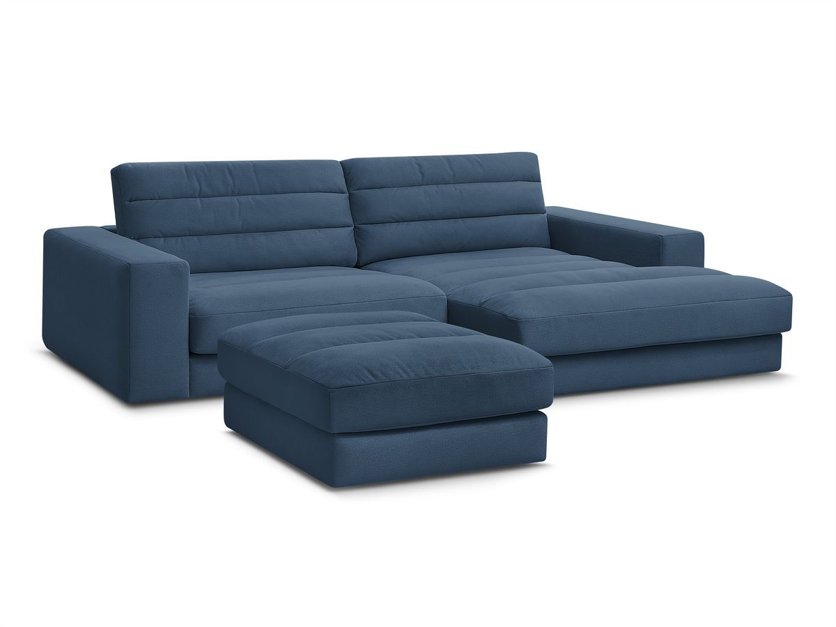 Hjørnesofa SIERRA fløyel med puff