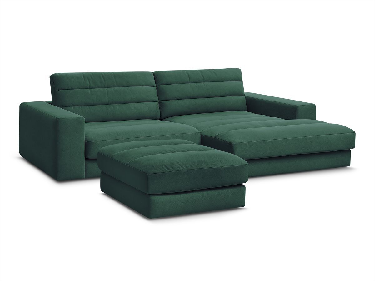 Hjørnesofa SIERRA fløyel med puff