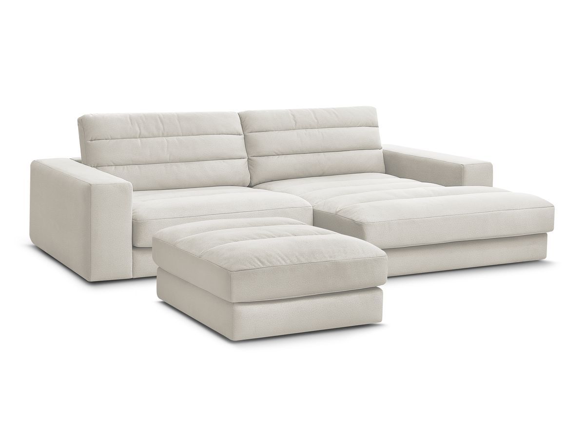 Hjørnesofa SIERRA fløyel med puff