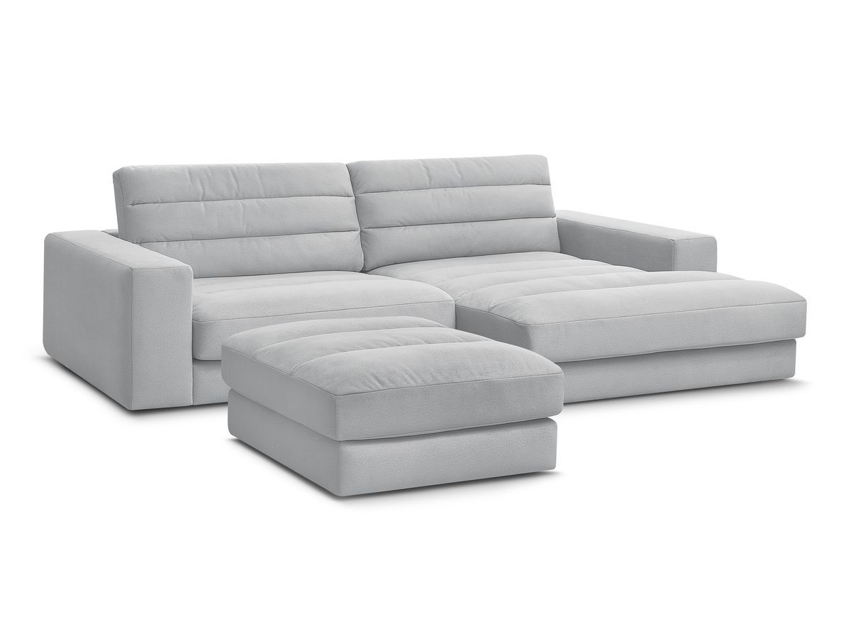 Hjørnesofa SIERRA fløyel med puff
