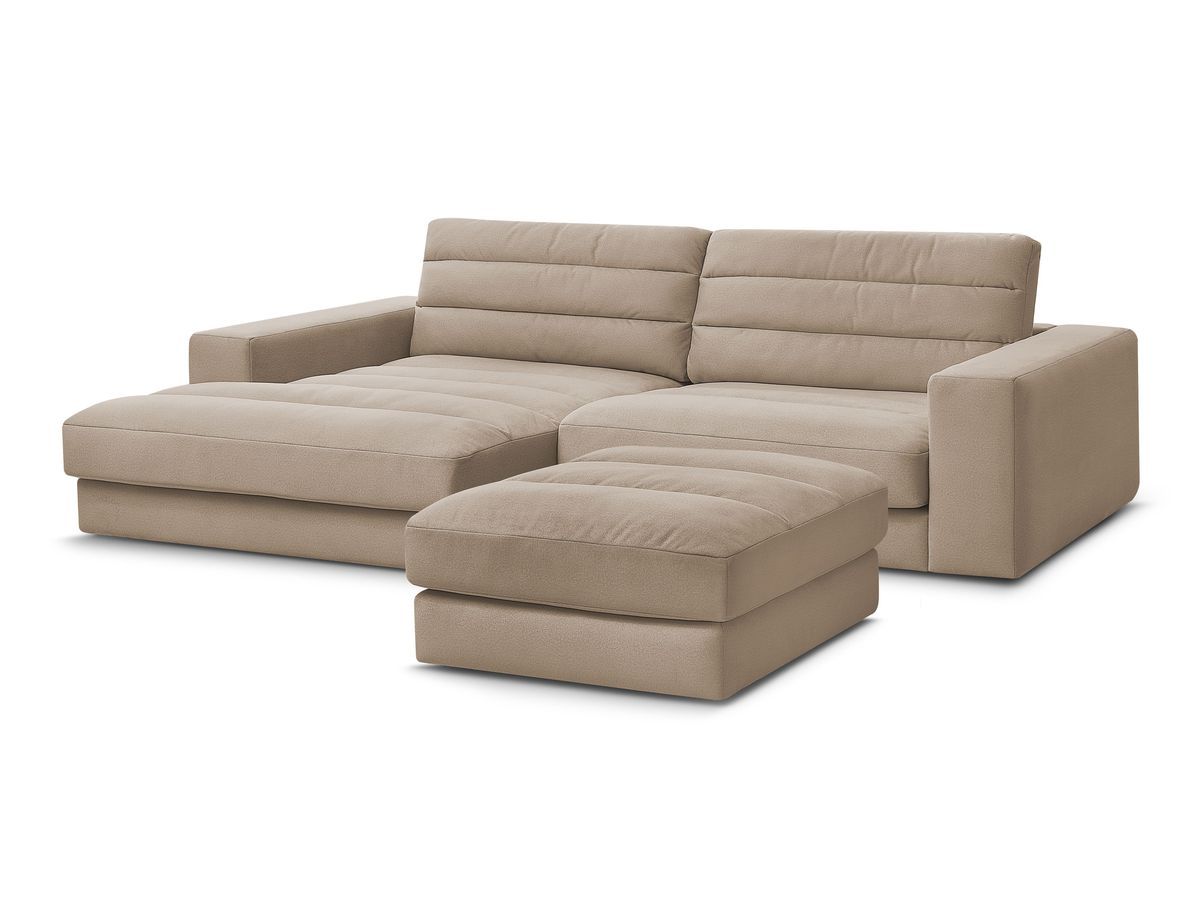 Hjørnesofa SIERRA fløyel med puff