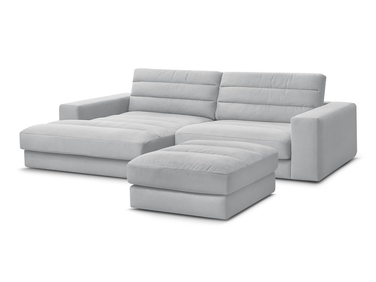 Hjørnesofa SIERRA fløyel med puff