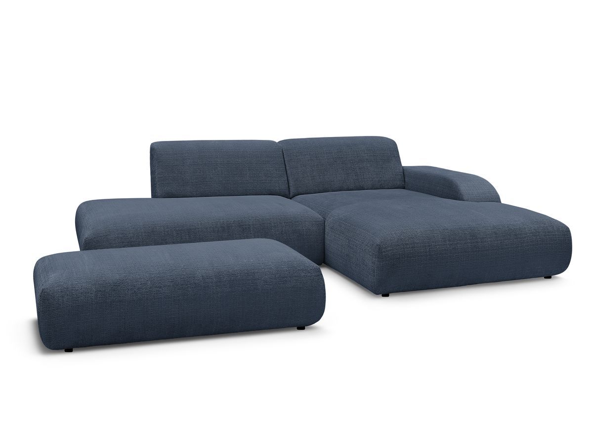 Hjørnesofa SIRIUS i teksturert stoff med stor puff