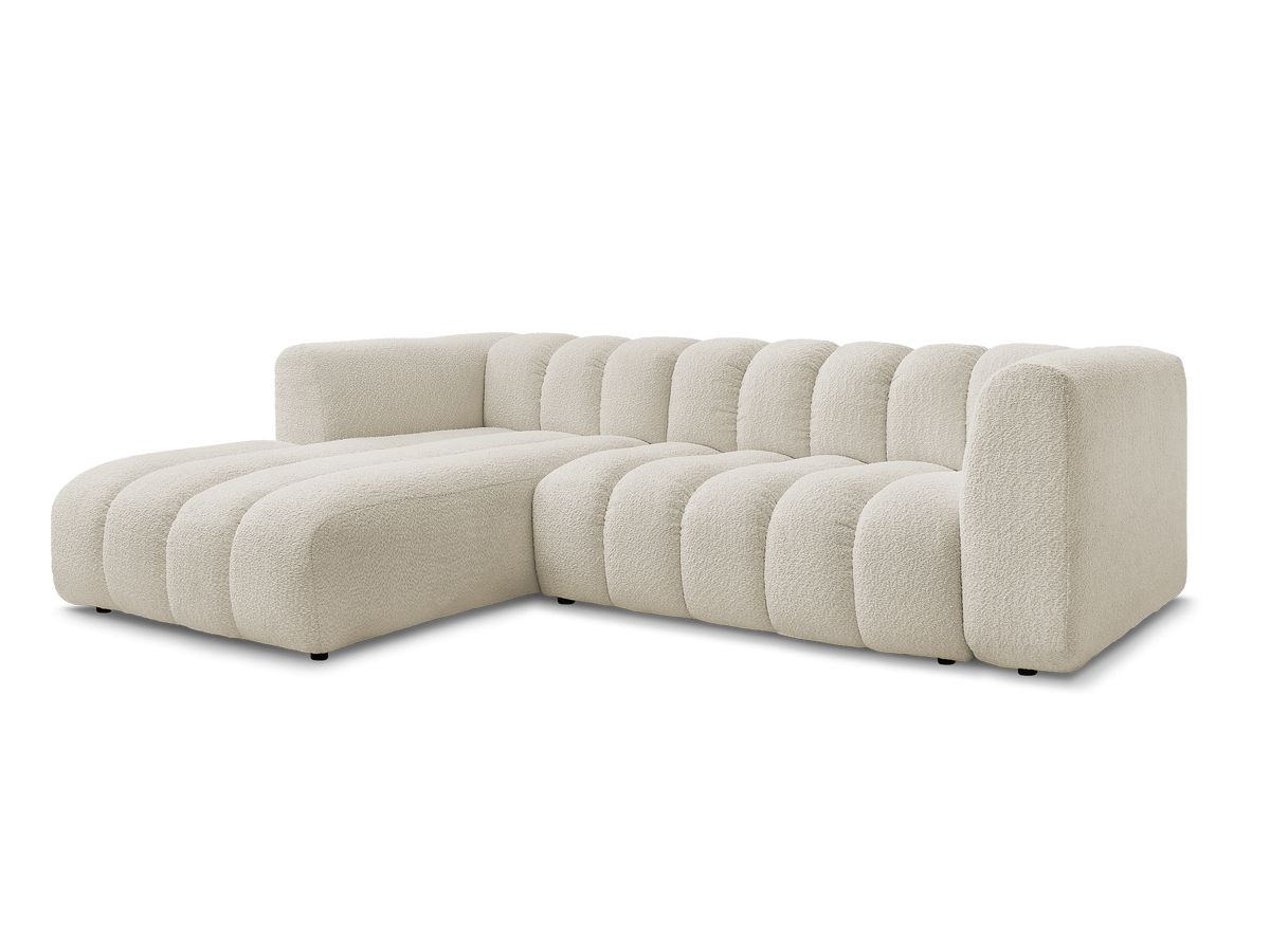 Hjørnesofa TALIA i bouclé-stoff