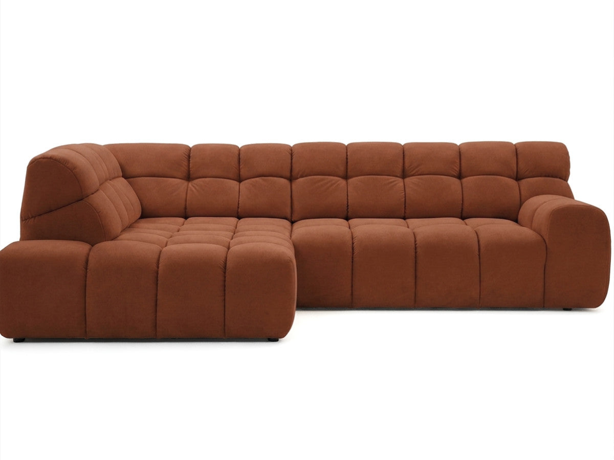 L-sovesofa justerbar sits elektrisk ANDRE i teksturert stoff