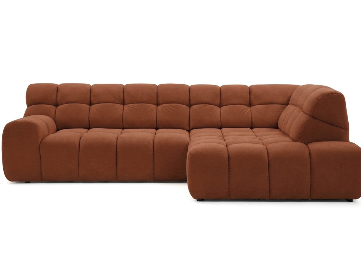 L-sovesofa justerbar sits elektrisk ANDRE i teksturert stoff