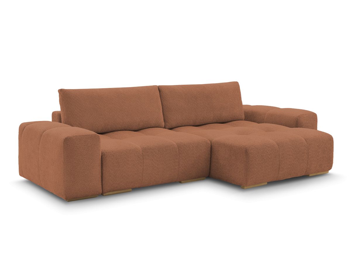 Vendbar hjørnesofa ANAKIN i bouclé-stoff