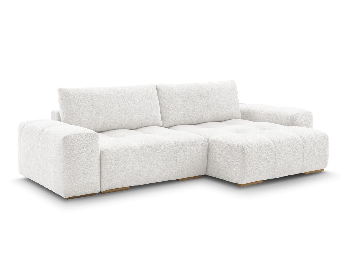 Vendbar hjørnesofa ANAKIN i bouclé-stoff