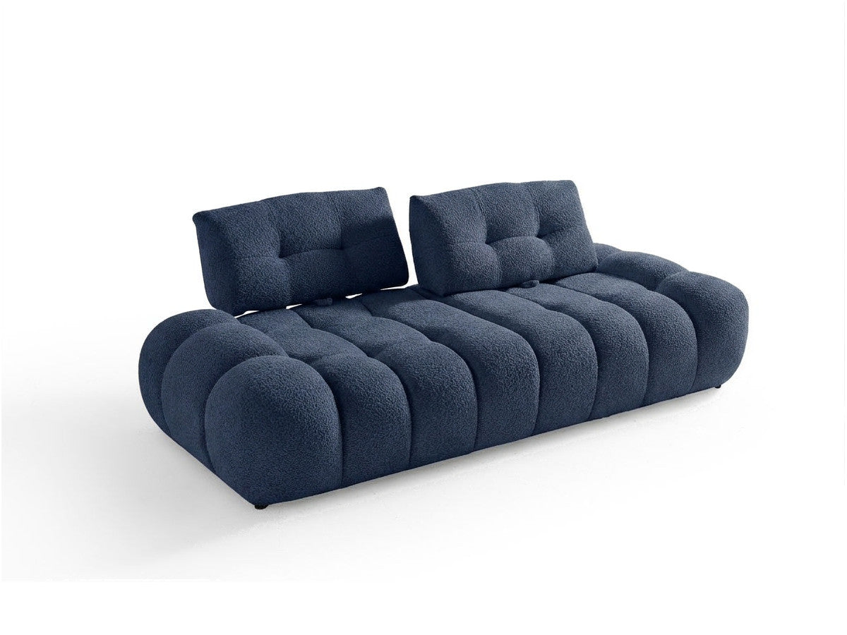 Rett sofa 2-seter med regulerbar rygg APOLLON i bouclé-stoff