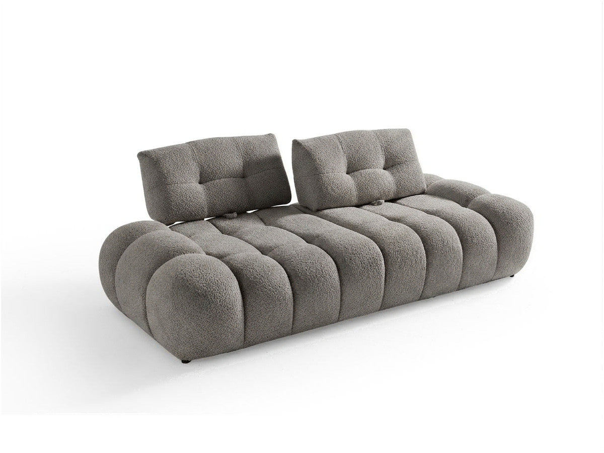 Rett sofa 2-seter med regulerbar rygg APOLLON i bouclé-stoff