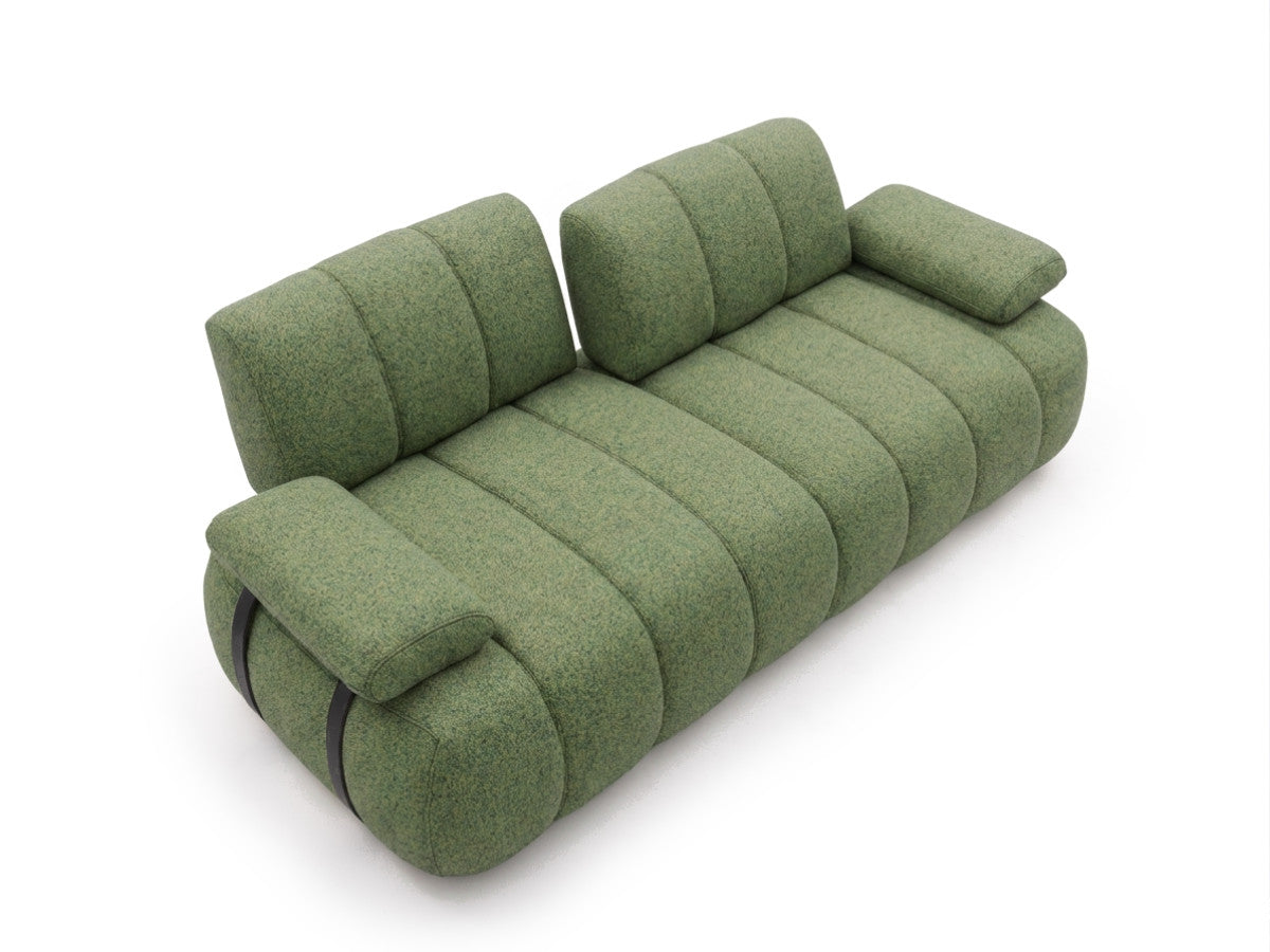 Rett sofa 4-seter med regulerbar rygg RIVOLI i melert stoff