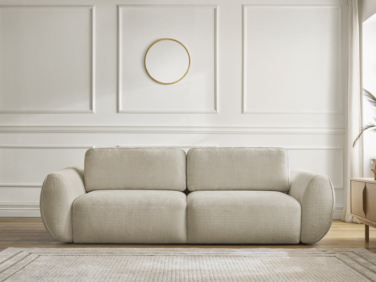 Rett sovesofa 3-seter DENISE i teksturert stoff