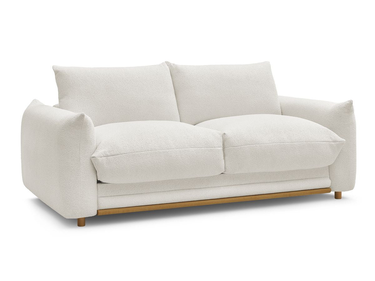 Rett sovesofa 3-seter ERNEST i bouclé-stoff