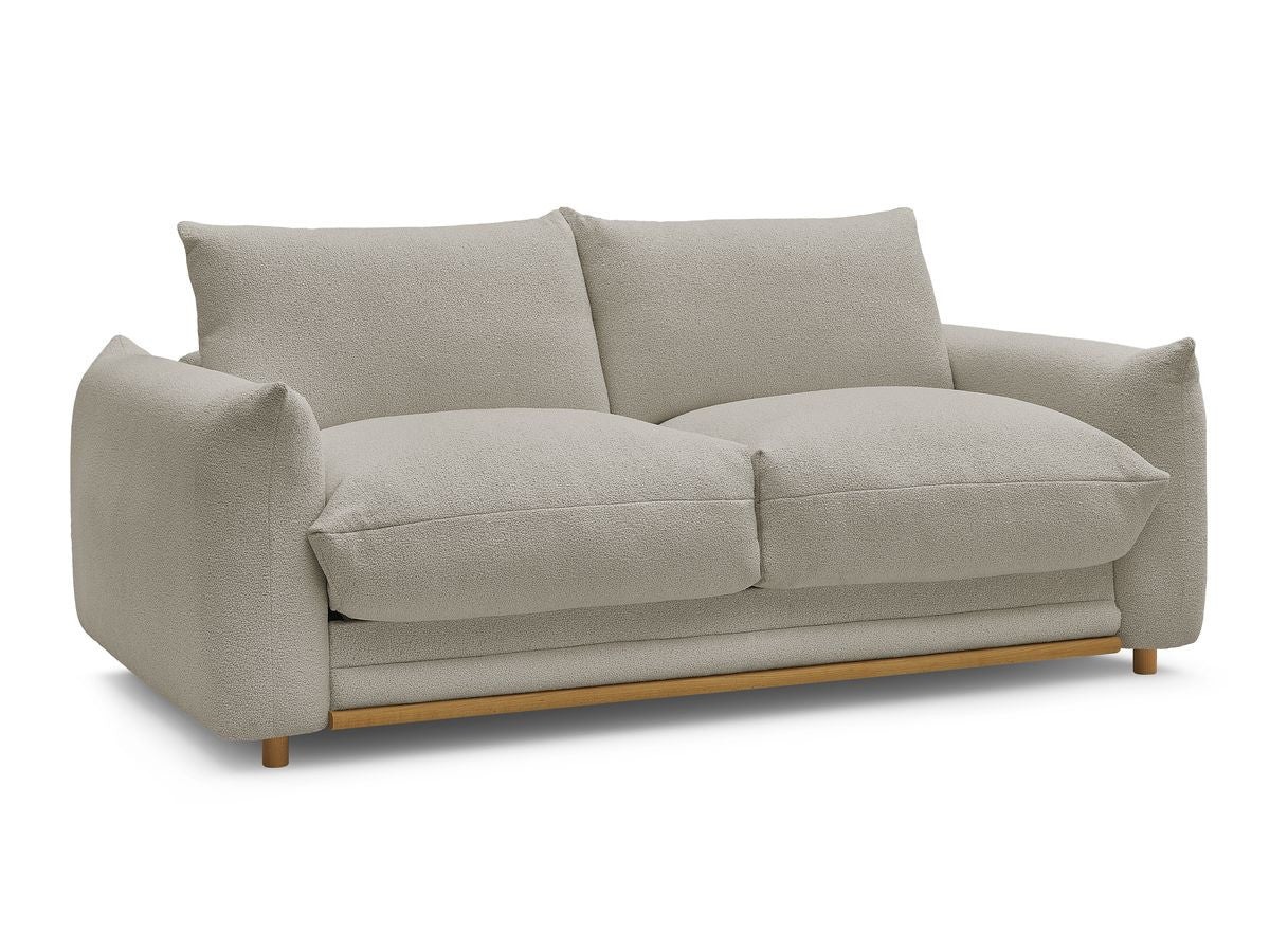 Rett sovesofa 3-seter ERNEST i bouclé-stoff